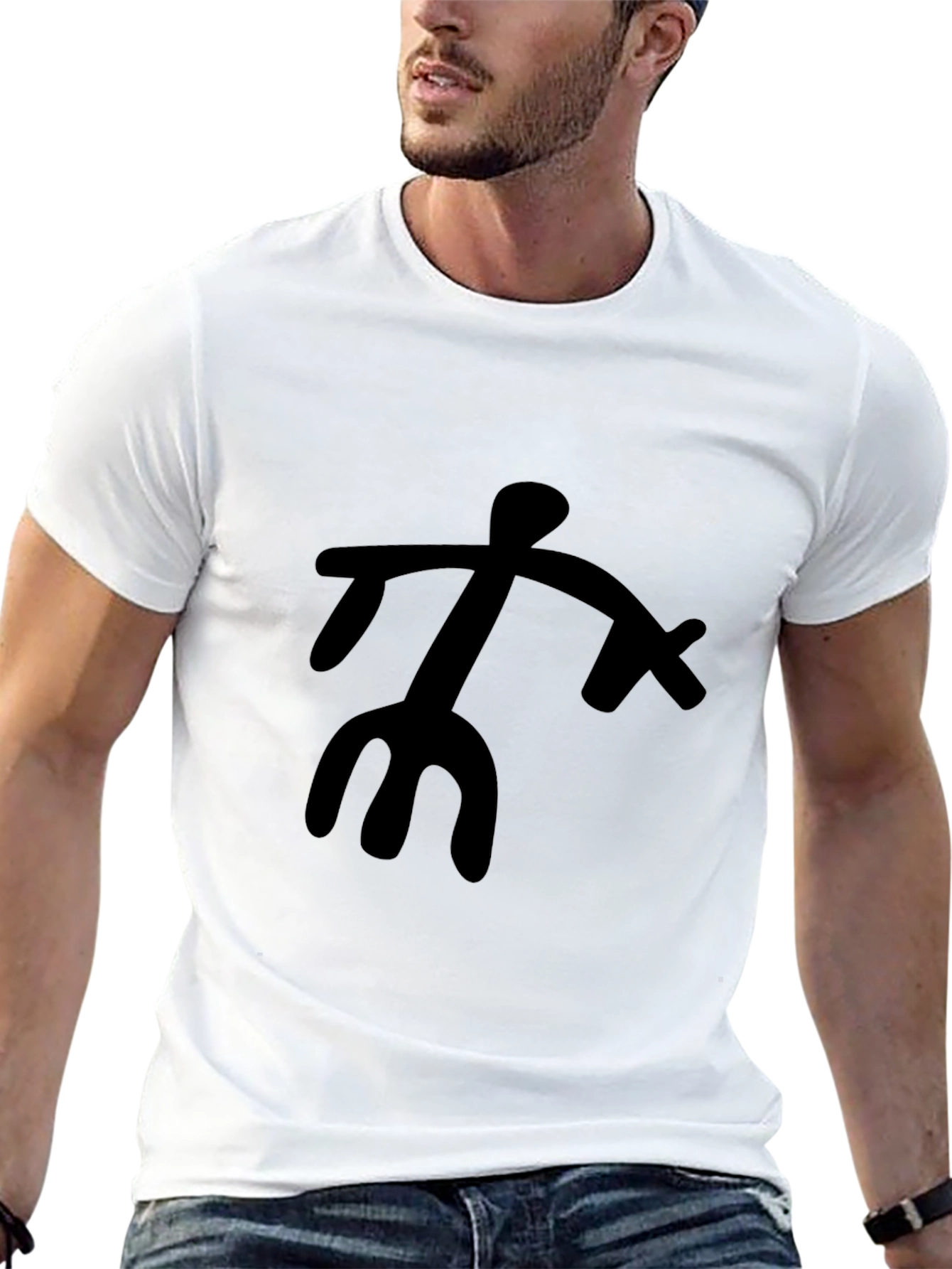 Abstract Figure Black Graphic Tee