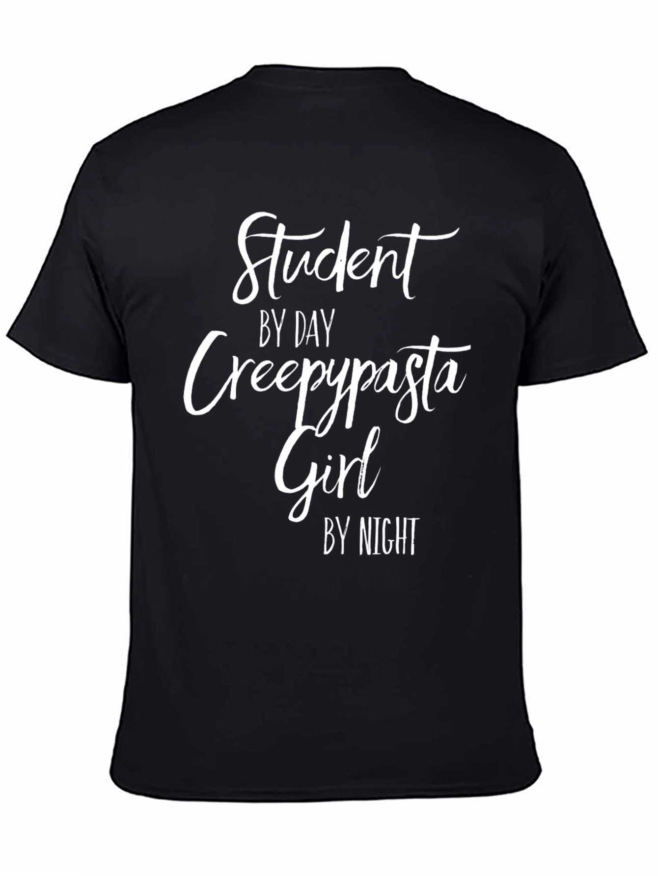 Student Creepypasta Girl Black T-Shirt