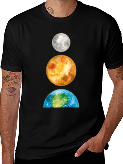 Planets Stacked T-Shirt: Moon Venus Earth