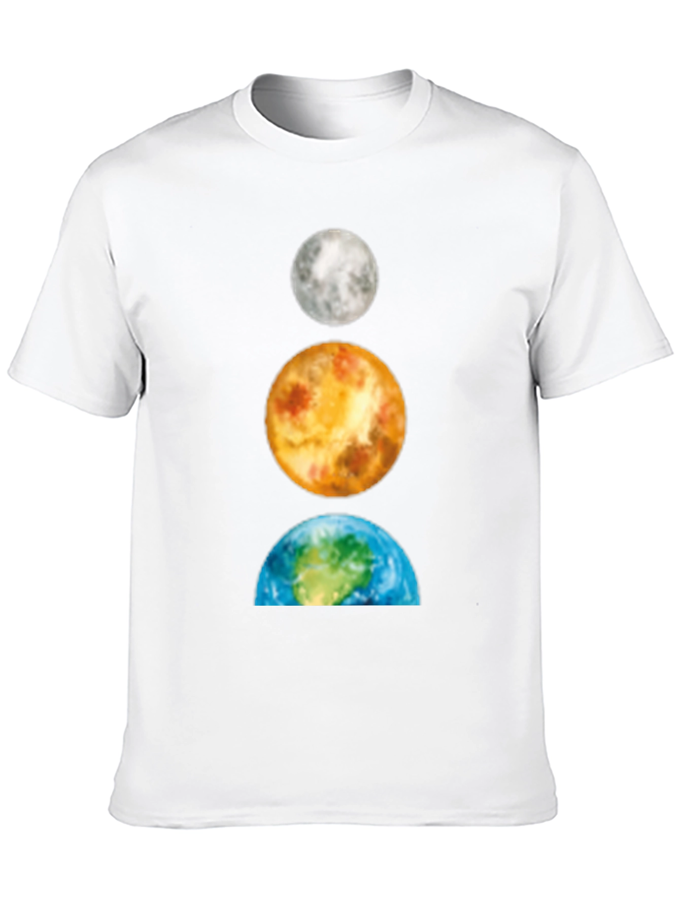 Planets Stacked T-Shirt: Moon Venus Earth