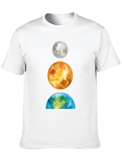 Planets Stacked T-Shirt: Moon Venus Earth