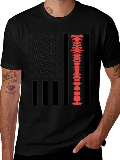 Spine American Flag Graphic Tee