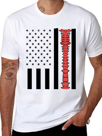 Spine American Flag Graphic Tee