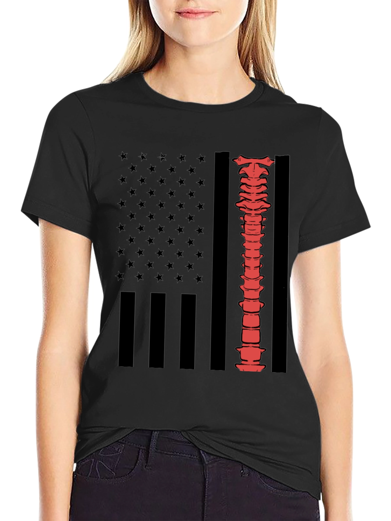 Spine American Flag Graphic Tee
