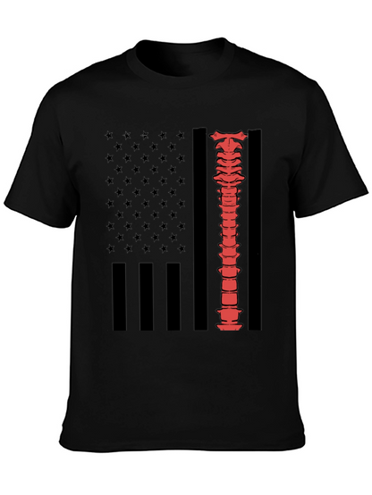 Spine American Flag Graphic Tee