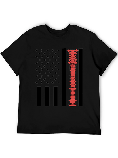 Spine American Flag Graphic Tee