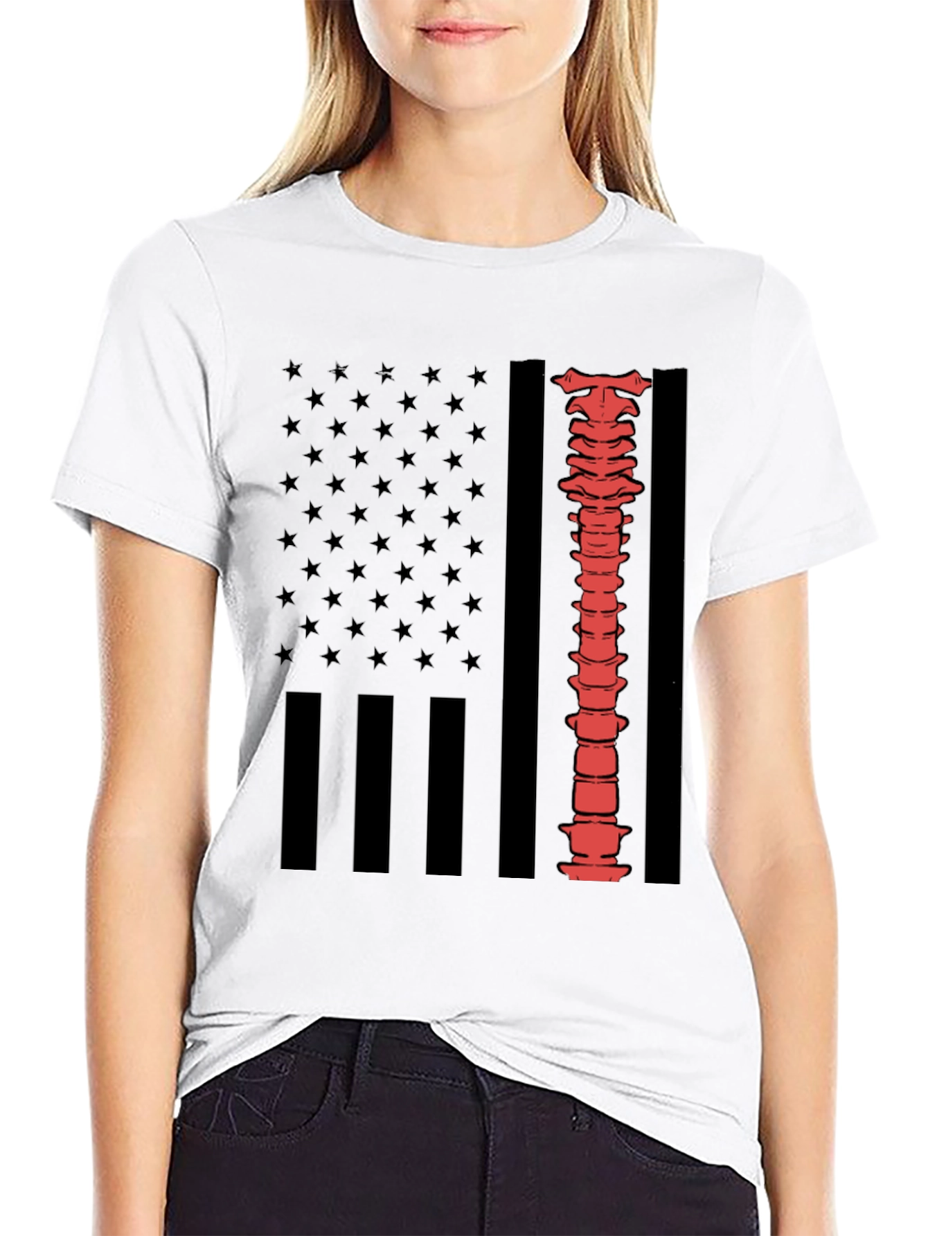 Spine American Flag Graphic Tee