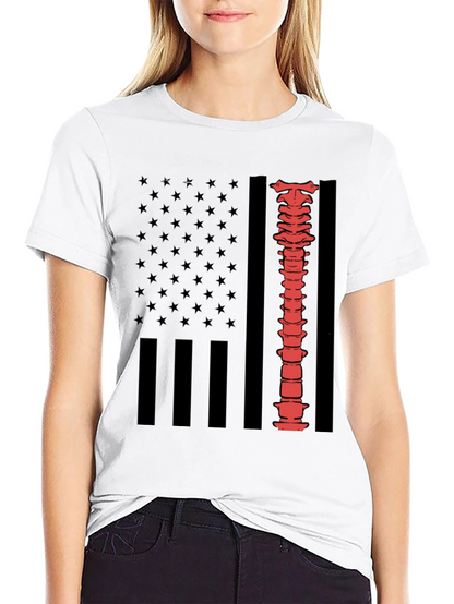 Spine American Flag Graphic Tee