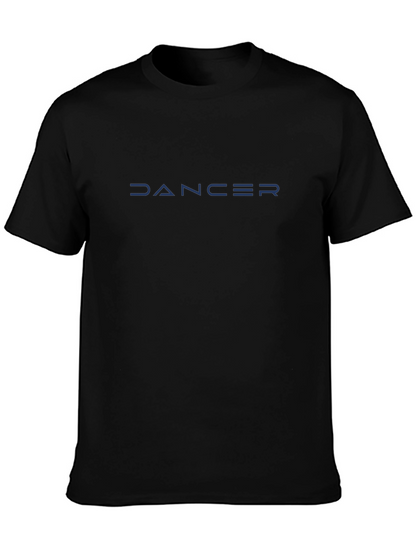 Dancer Graphic T-Shirt - Modern Blue Text on Black