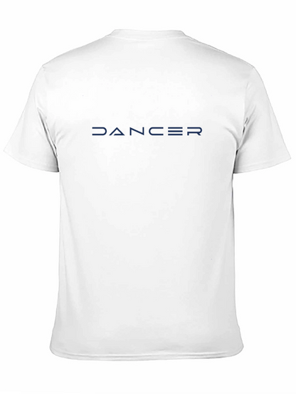Dancer Graphic T-Shirt - Modern Blue Text on Black
