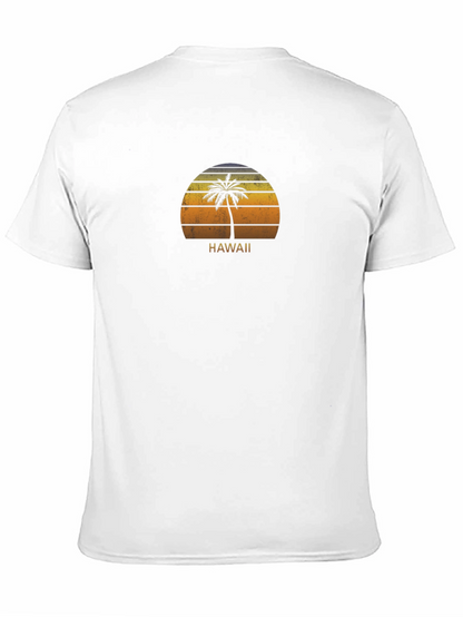 Hawaii Palm Sunset Graphic T-Shirt - Black