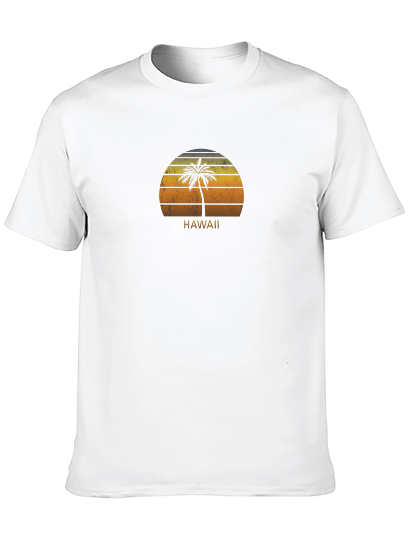 Hawaii Palm Sunset Graphic T-Shirt - Black