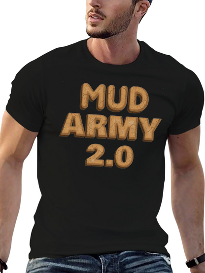Mud Army 2.0 Black Cotton T-Shirt