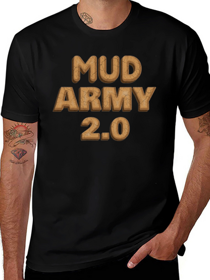 Mud Army 2.0 Black Cotton T-Shirt