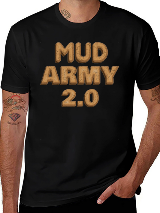 Mud Army 2.0 Black Cotton T-Shirt