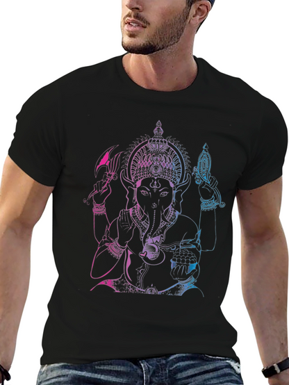 Ganesh Ombre Graphic Tee - Black