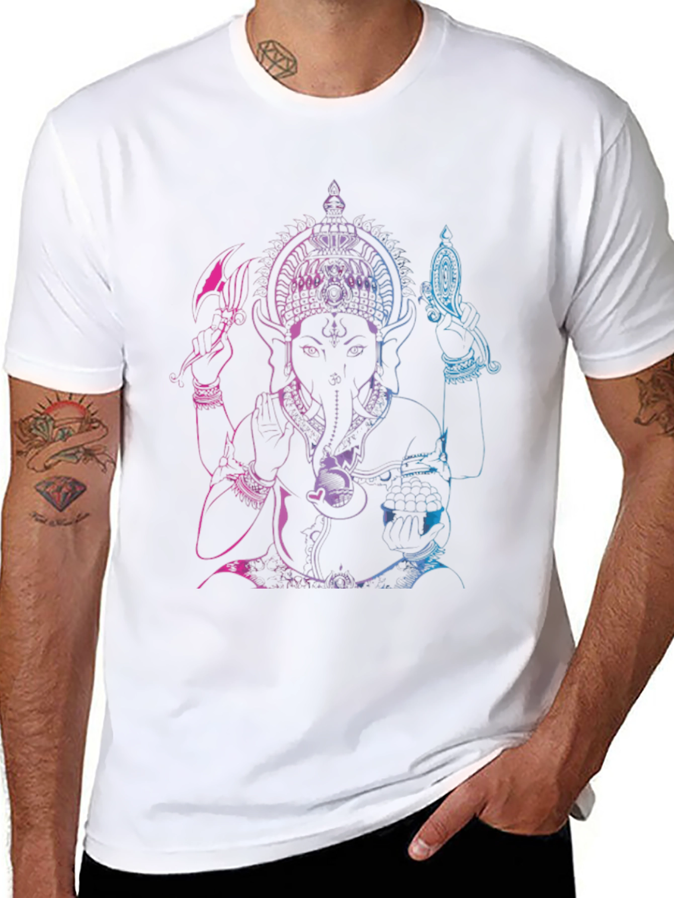 Ganesh Ombre Graphic Tee - Black