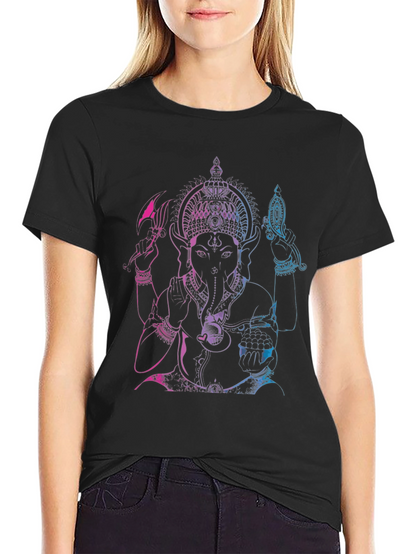 Ganesh Ombre Graphic Tee - Black