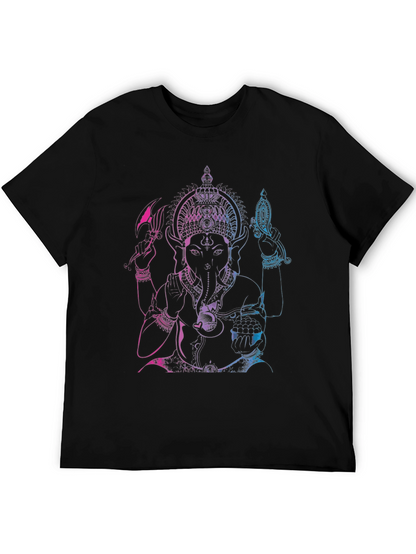 Ganesh Ombre Graphic Tee - Black