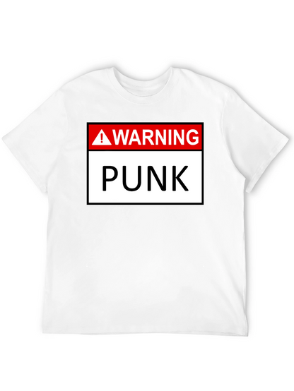 Warning Punk T-Shirt - Black Graphic Tee
