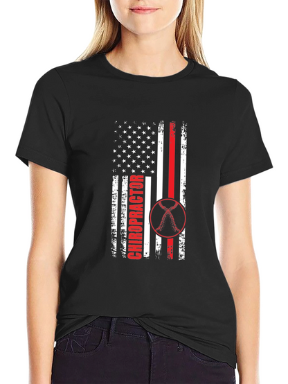 Chiropractor American Flag T-Shirt