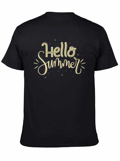 Hello Summer Graphic Tee - Black Cotton