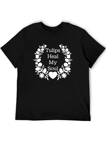 Tulips Heal My Soul Black Graphic Tee
