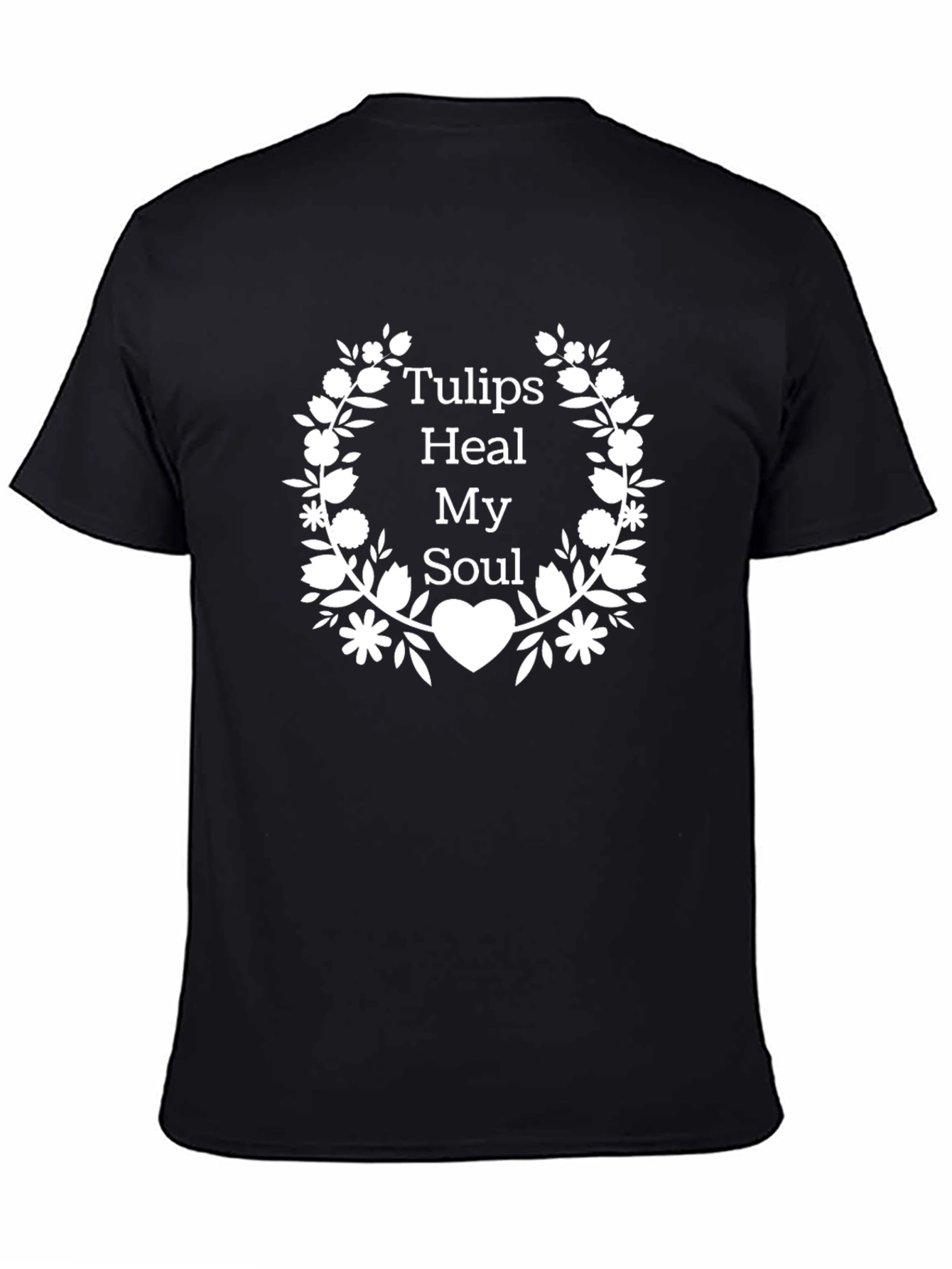 Tulips Heal My Soul Black Graphic Tee