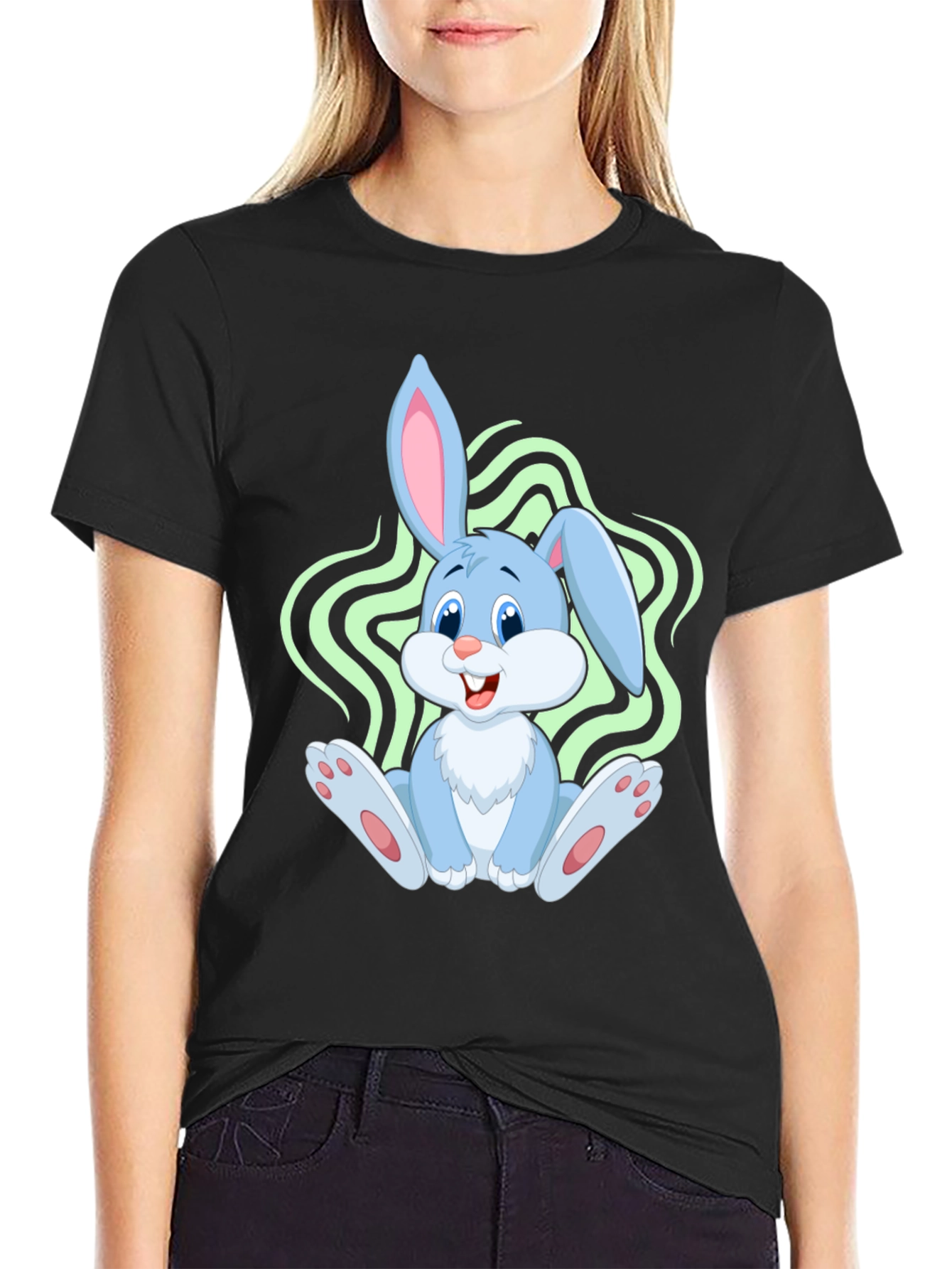Cute Bunny Graphic Tee - Soft Cotton Comfort