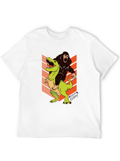 Gorilla Riding T-Rex Graphic Tee