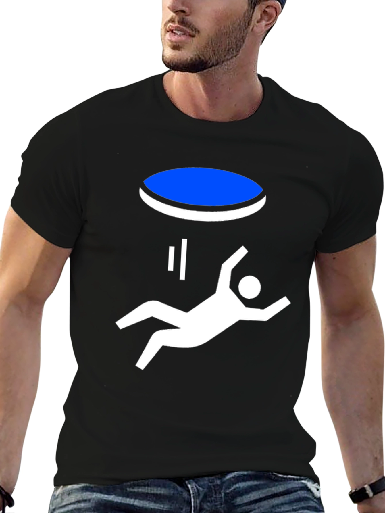 Portal Fall Funny Graphic T-Shirt - Black