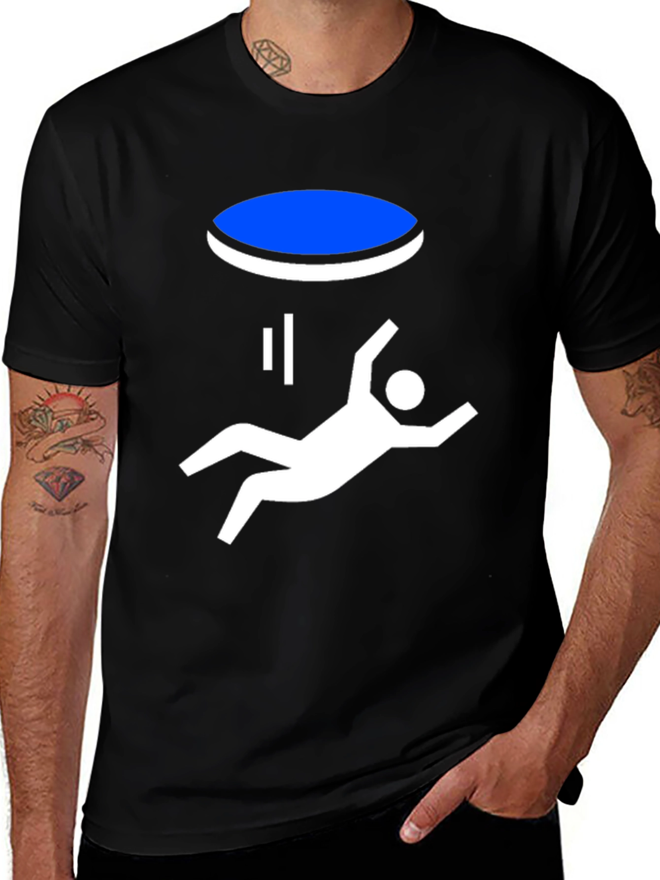 Portal Fall Funny Graphic T-Shirt - Black
