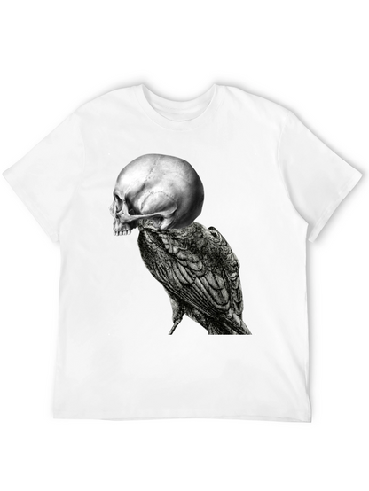 Skull & Raven Graphic Tee - Black Cotton Blend