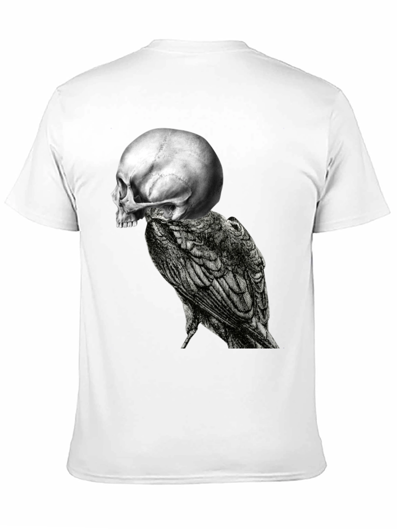 Skull & Raven Graphic Tee - Black Cotton Blend