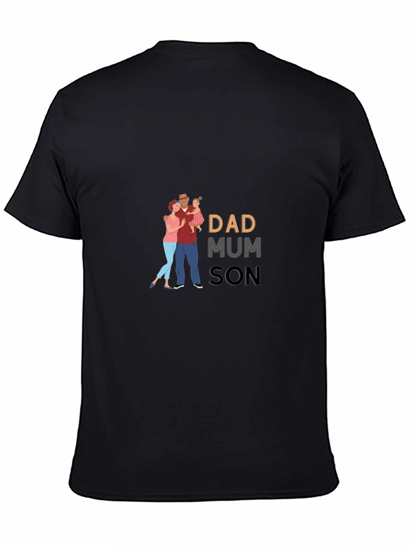 Dad Mum Son Family Graphic T-Shirt