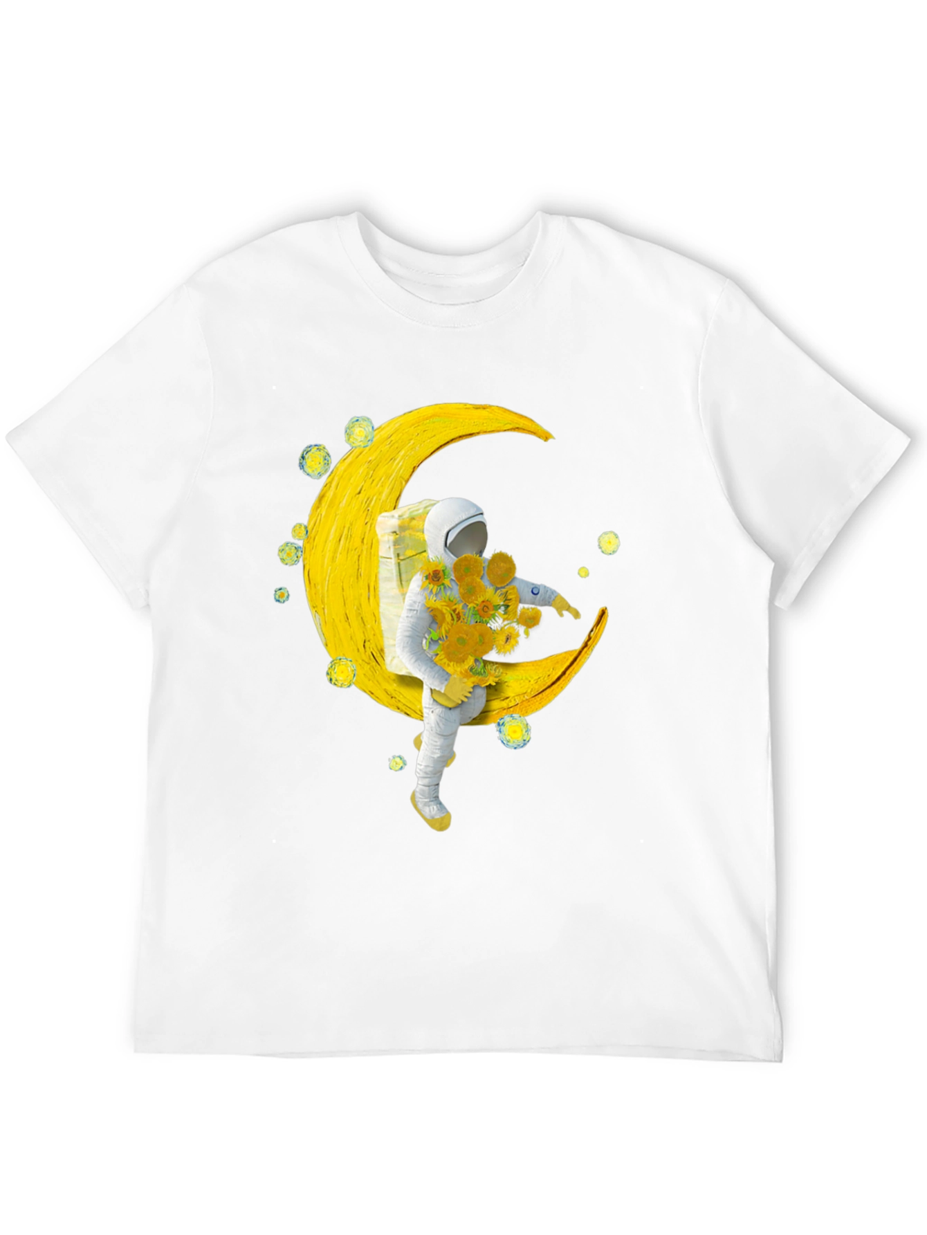 Astronaut Moon Sunflower Graphic Tee