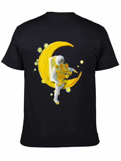 Astronaut Moon Sunflower Graphic Tee