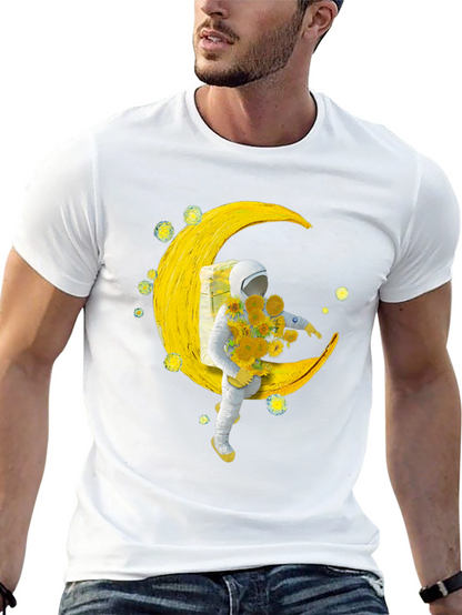 Astronaut Moon Sunflower Graphic Tee