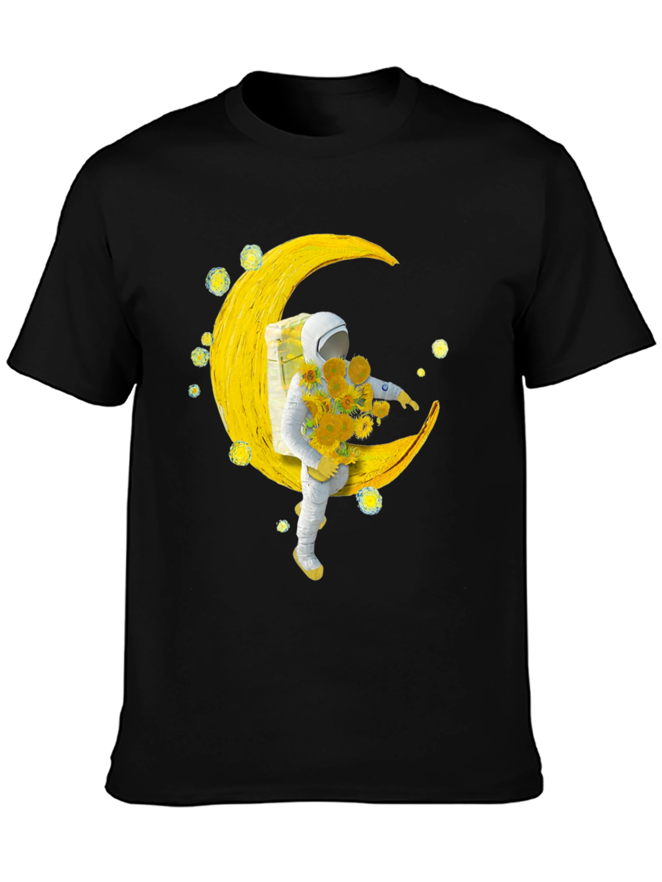 Astronaut Moon Sunflower Graphic Tee