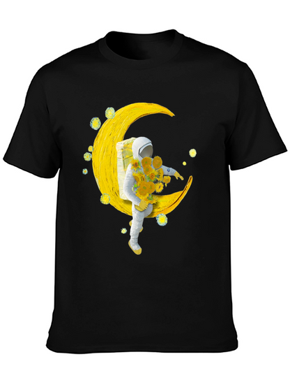 Astronaut Moon Sunflower Graphic Tee