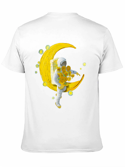 Astronaut Moon Sunflower Graphic Tee