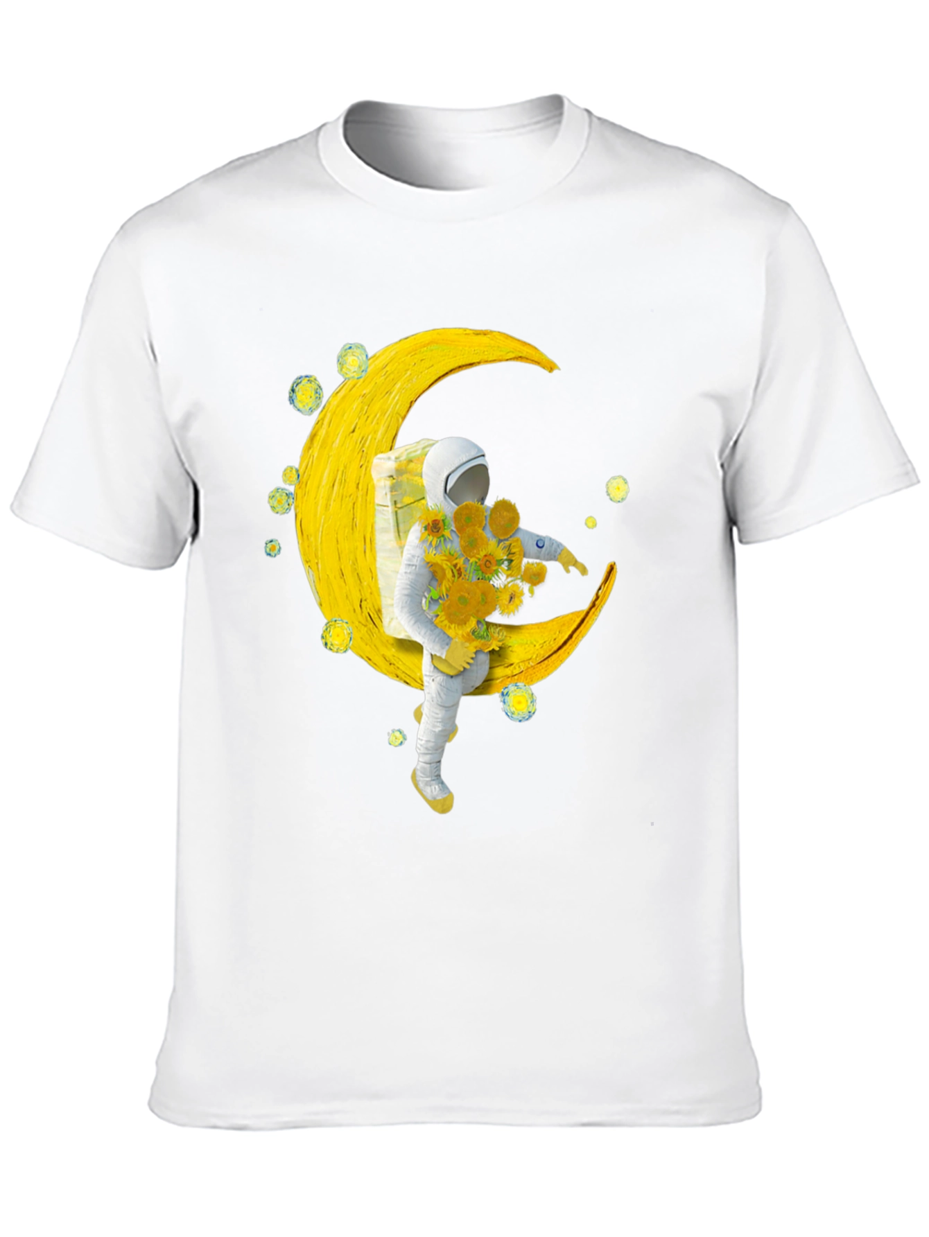 Astronaut Moon Sunflower Graphic Tee