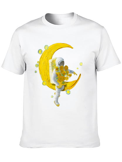 Astronaut Moon Sunflower Graphic Tee
