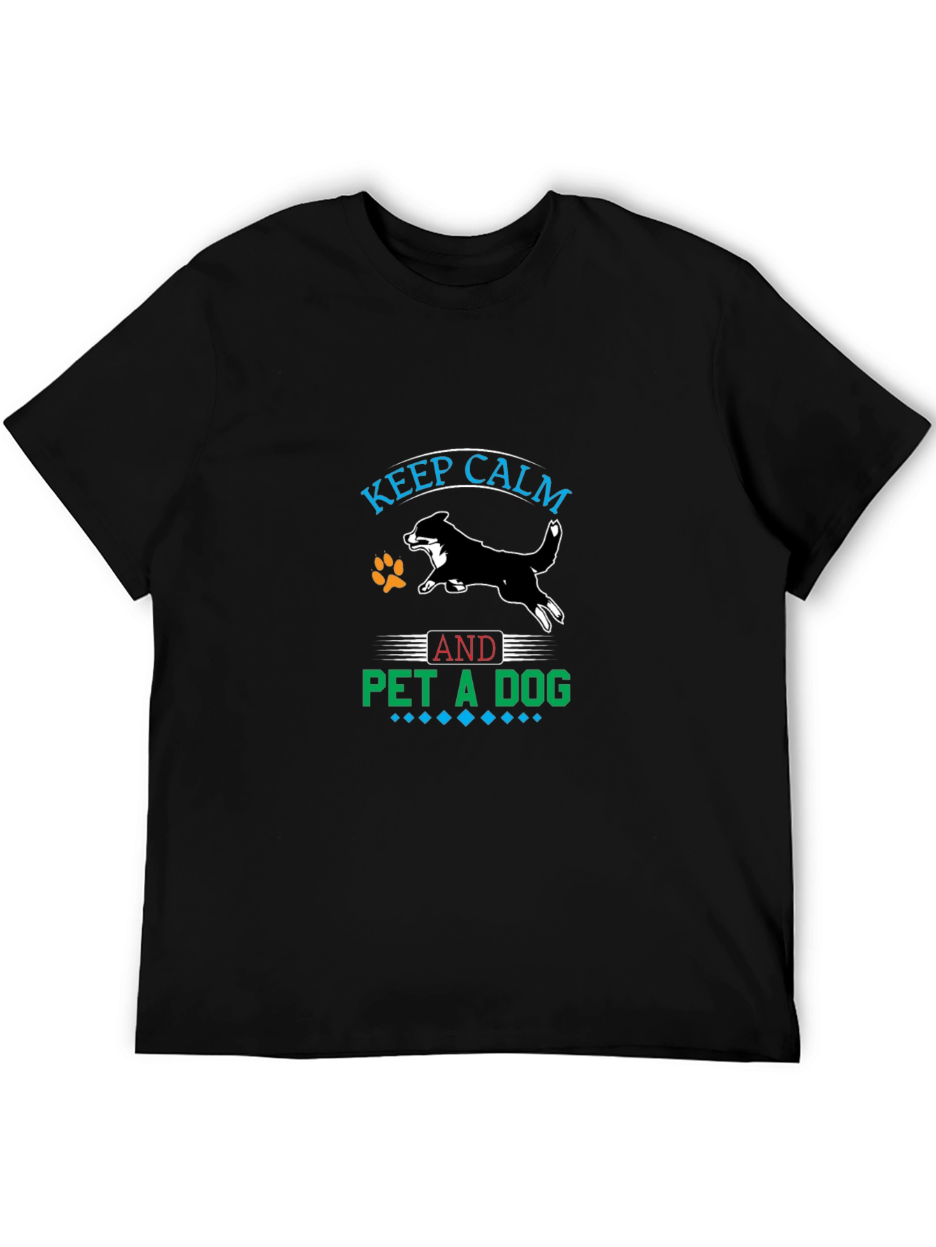 Keep Calm and Pet a Dog Black T-Shirt
