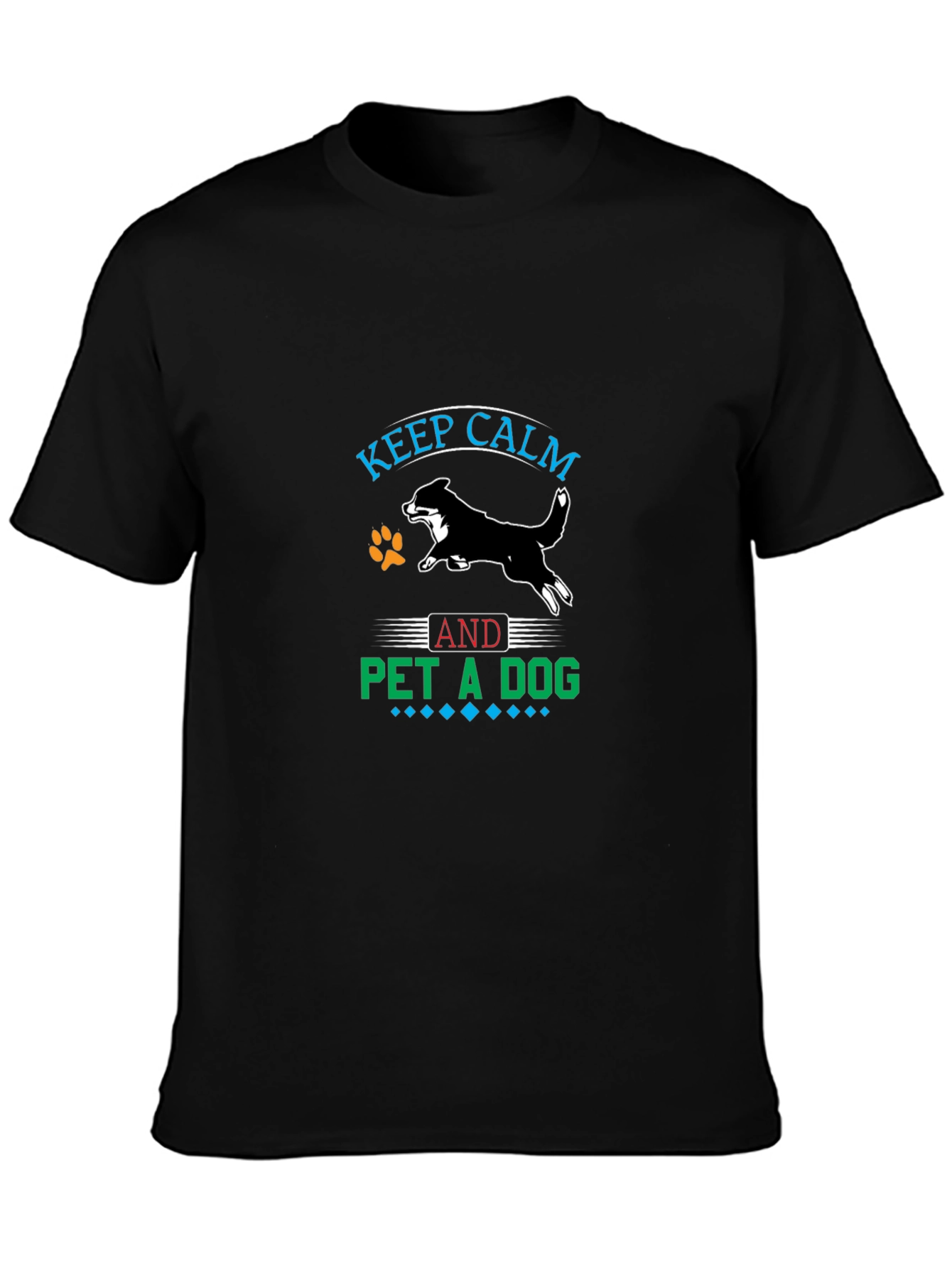 Keep Calm and Pet a Dog Black T-Shirt