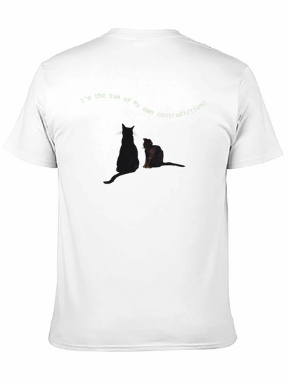 Contradictions Cat Graphic Tee - Soft Black T-Shirt