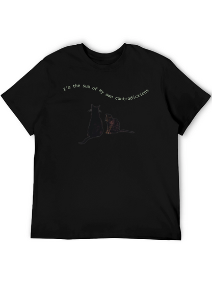 Contradictions Cat Graphic Tee - Soft Black T-Shirt