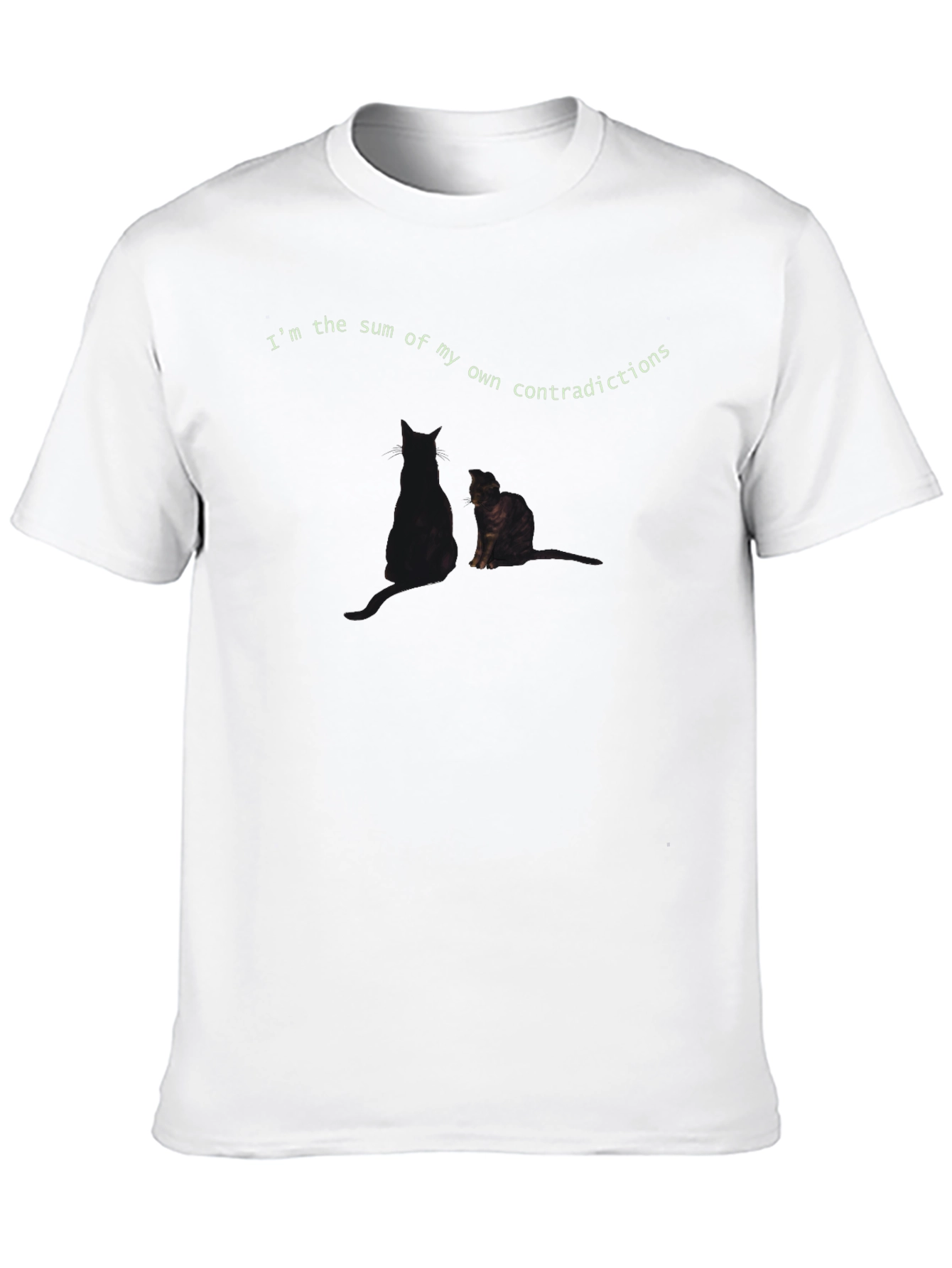 Contradictions Cat Graphic Tee - Soft Black T-Shirt