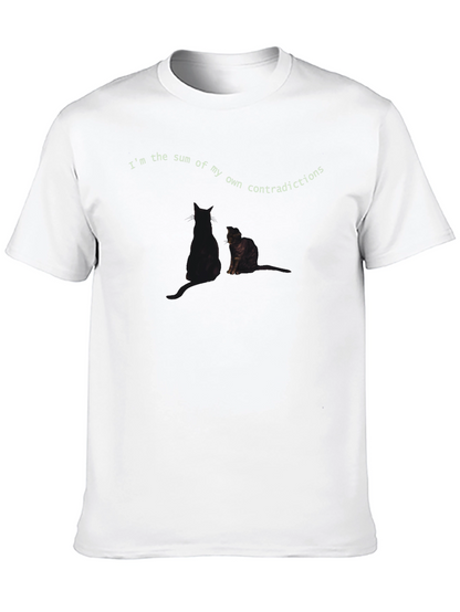 Contradictions Cat Graphic Tee - Soft Black T-Shirt