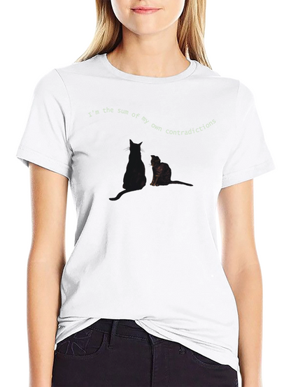 Contradictions Cat Graphic Tee - Soft Black T-Shirt